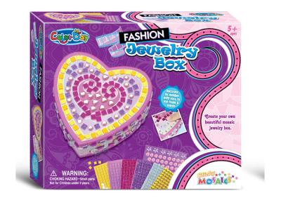 DIY Sticky Jewelry Box Arts And Crafts Set W / Glitter Gems Beads Age Five