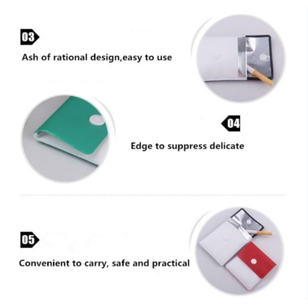 Компактный огнеупорный портативный мешок 75*83mm золы Ashtray кармана