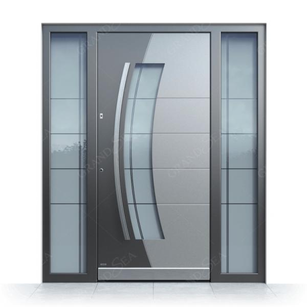 Contemporary Style Heavy Duty Burglar Proof Stainless Steel Exterior Front Main Entry Security Doors With Sidelights