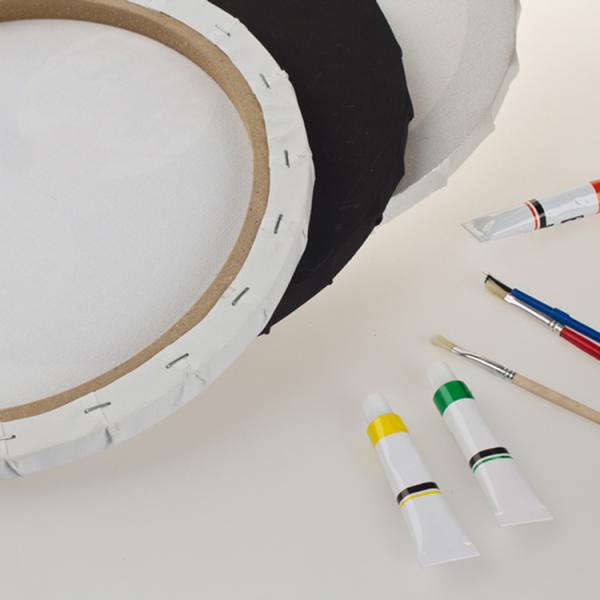 Toile de coton tendue ronde 30 cm pour la peinture
