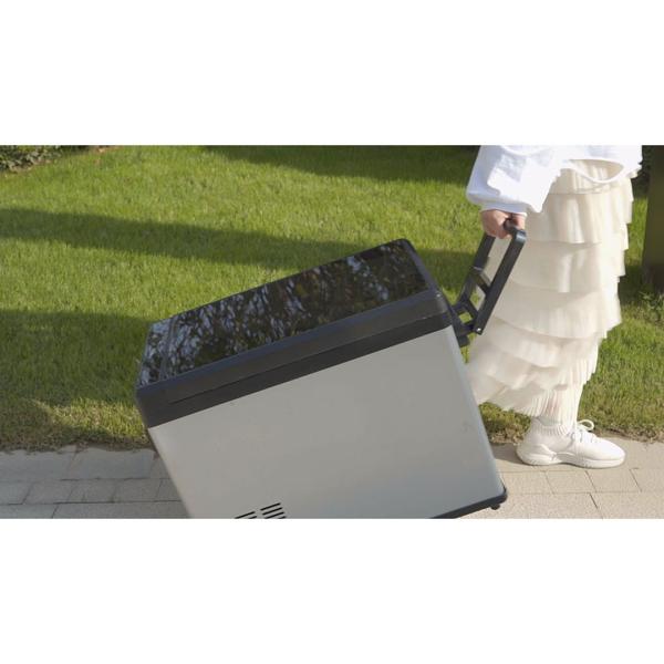 Silver And Black Car Refrigerator Cooler , 50L Mini Fridge Ac Dc Travel Cooler