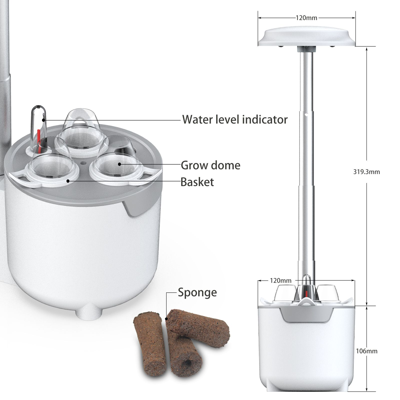 Вентиляция полива системы Dimmable DC24V 8W Hydroponic растя