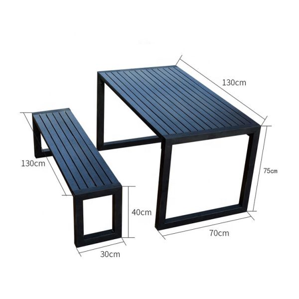L180W80H75cm Patio Park Tables And Chairs