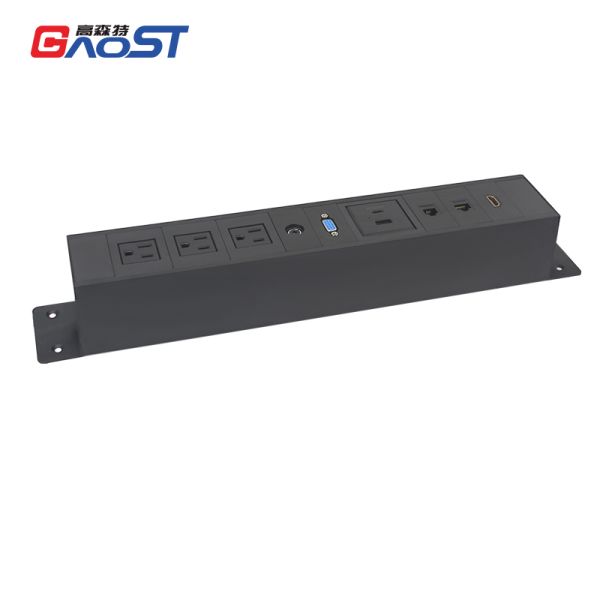 Interchangeable Under Desk Power Strip with 3 Outlets USB Charging and Data