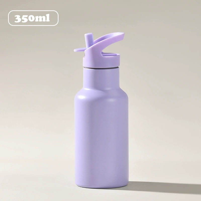 New 350ml Double Wall Insulated Sports Water Bottle - 316 Stainless Steel Straw Cup Portable Outdoor Thermal Mug