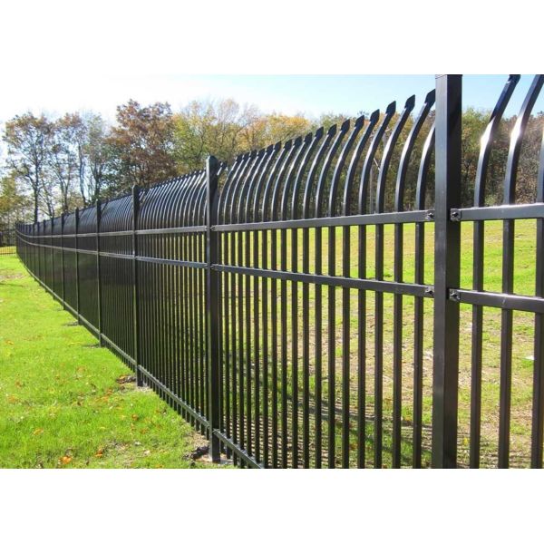 8ft Wide Industrial Wrought Iron Security Fence Powder Coated