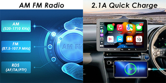 RDS 1 Din Car Stereo Mirrorlink 9 дюймовый Android Head Unit Mp5 Player Carplay