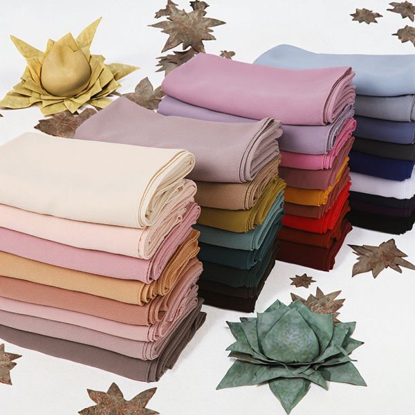 Wholesale Large 180x70 cm Style Plain Style Women Scarf Pearl Chiffon Hijab Shawl