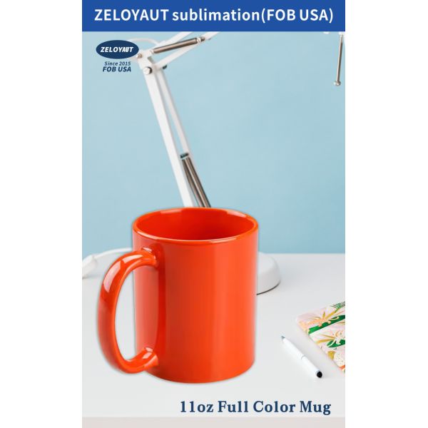 Factory Direct 11oz Ceramic Cups with Gradient Design Full-Color Sublimation for Promotional & Business Gifts