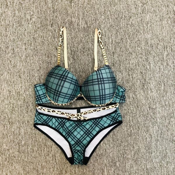 Plus Size Bra Underwear Set Wholesale Best Quality 38-44 C Low MOQ Three Quarters 3/4 Cup Underwear Set Women
