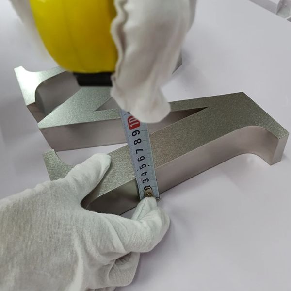 Custom Brushed Aluminum 3D Solid Letters Non-Illuminated Metal Sign
