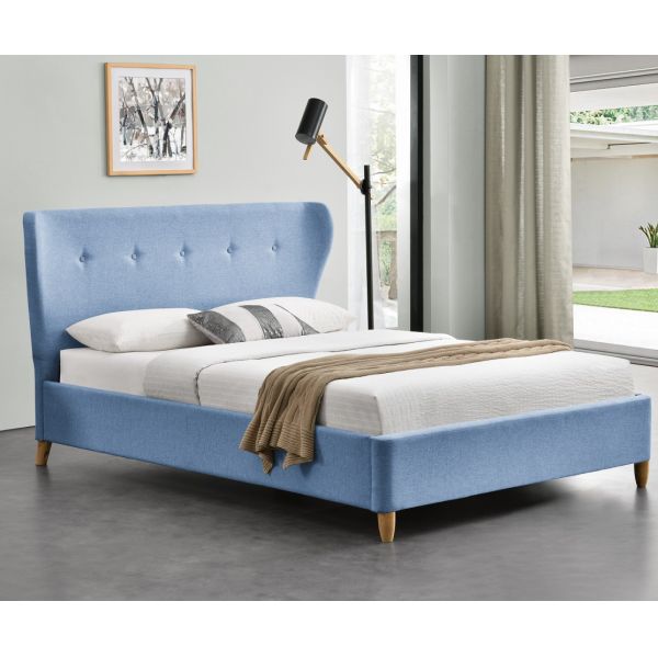 Современное деревянное изголовье бархата темно-серого двуспальной кровати османс