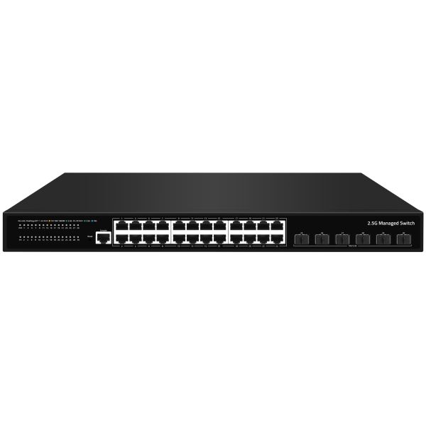 24 Port 2.5G Ethernet L3 Managed Switch With 10G Fiber Uplink Single AC Input