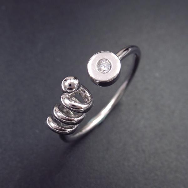 Zircon  925 Sterling Silver Rings For Girls / Crown Open Adjustable Size Little Finger Ring