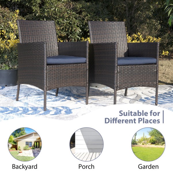 Commercial All-Weather Outdoor Dining Set with Powder-Coated Aluminum Frame and Handwoven PE Rattan for Hotel & Resort Use