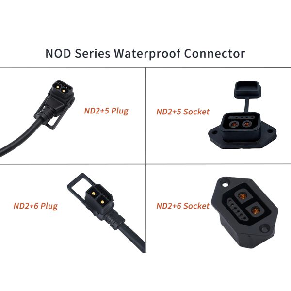 ND2+5 / ND2+6 Lithium Battery Charger, New Energy Battery Electric Vehicle IP67 Waterproof Connector