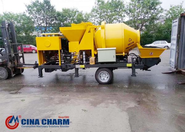 JBS40R Portable Diesel Concrete Mixer With Pump 40m3 Per Hour Capacity