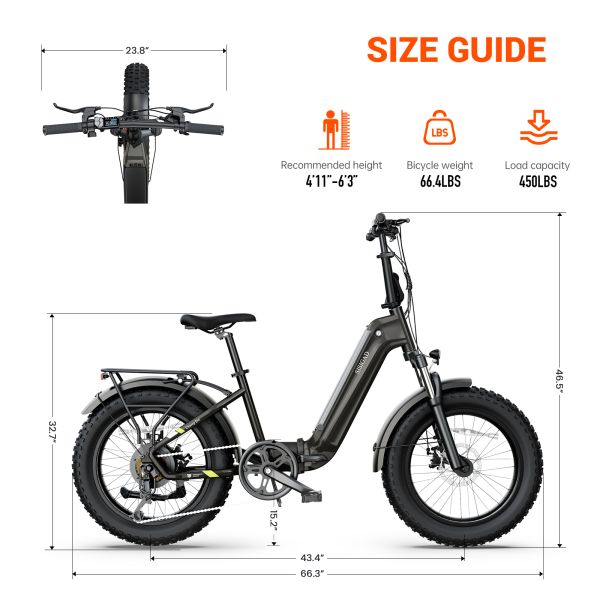 For TST 750w Full Suspension Electric Bicycle 48V 15Ah Integrated Battery All Terrain Fat Tire Folding Ebike