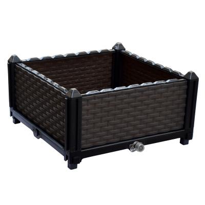 40*40*22cm plastic plant grow box, garden beds DIY planter box for vegetable/flower/herb outdoor backyard, natural