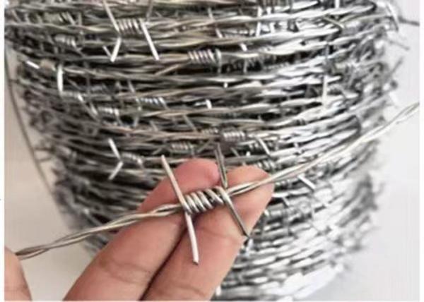 Hot Dipped Galvanized 10mm Coiled Barbed Wire Roll   Higher Versatility