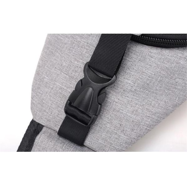 Zipper Closure Canvas USB Charging Anti-Theft Chest Bag for Men on Short Trips