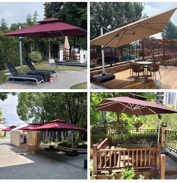 Патио консольное водоустойчивое Sunbrella сада 3.5m римское