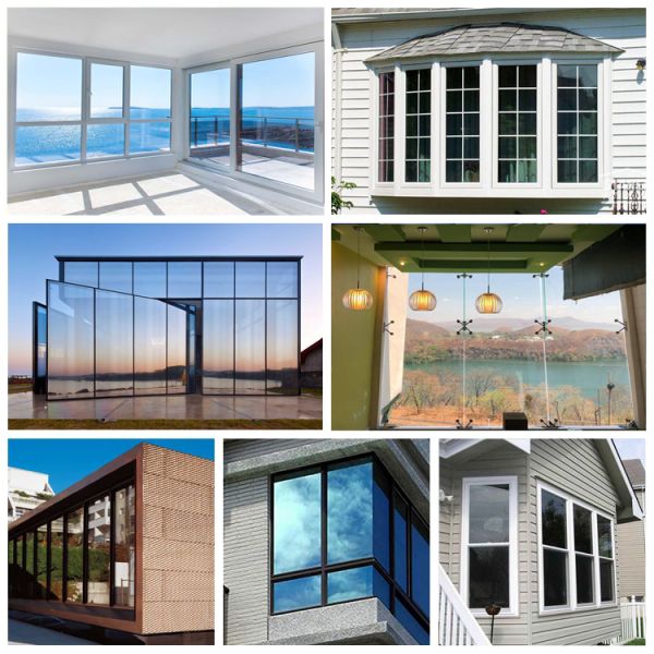 Cuadro de aleación de aluminio sellado Puertas y ventanas de vidrio templado, interior de casa Puerta giratoria de vidrio, puerta plegable de vidrio para balcón