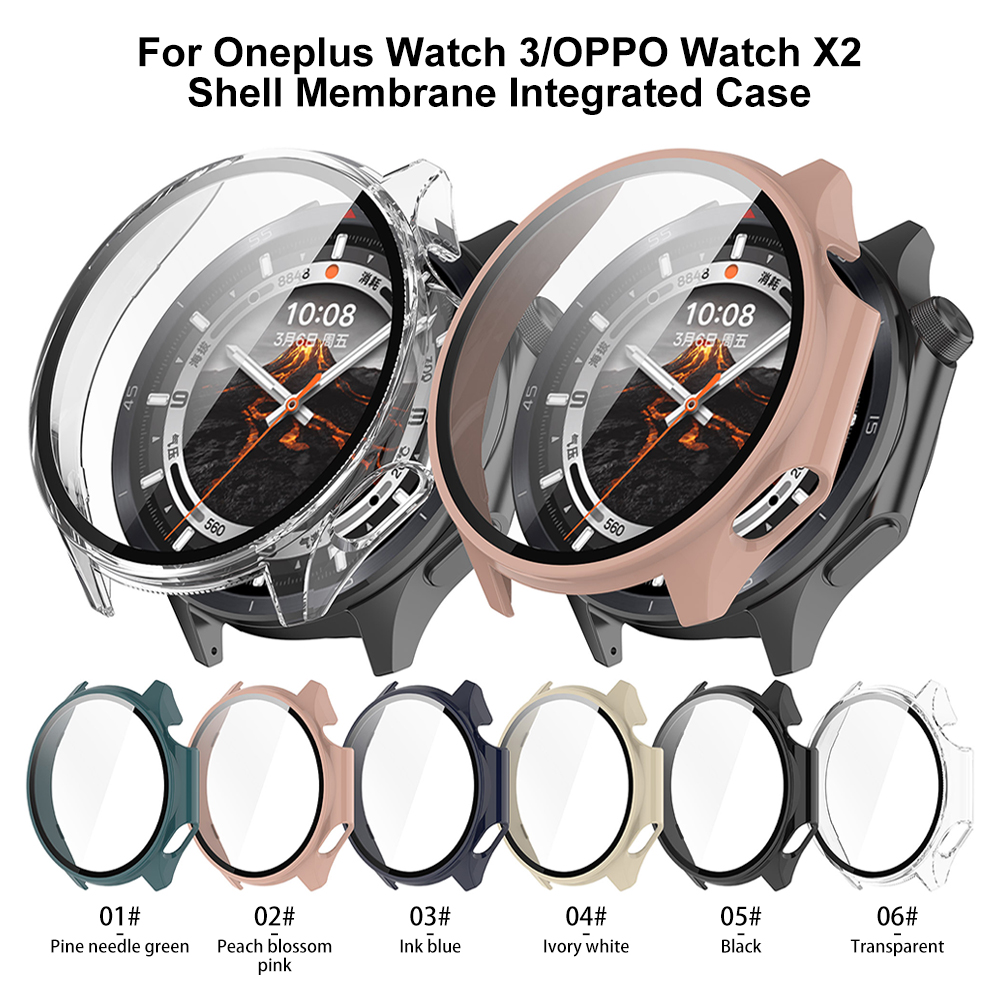 Cover Shell Case for OPPO Watch X2 with Tempered Glass Film for Watch 3 Screen Protector Film Cover Scratchproof Case