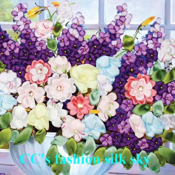 2017new style,silk embroidery,Needlework,DIY DMC Cross stitch,Sets For Embroidery kits,fl