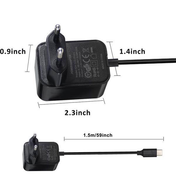 36W USB-C 12V 3A EU電源アダプター、CE FCC認証付き