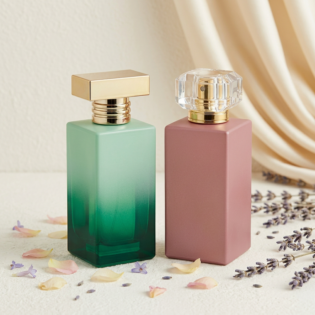 Empty Glass Perfume Bottles 85ml Rectangle Spray Crimp Neck