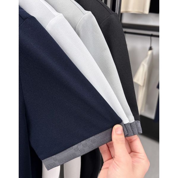 2806 Summer new 170g 75.4% polyester fiber 19.4% cotton 1.8% acetate fiber 1.2% linen 1.1% mulberry silk 1.1% copper ammonia fiber fashionable men's cool antibacterial T-shirt