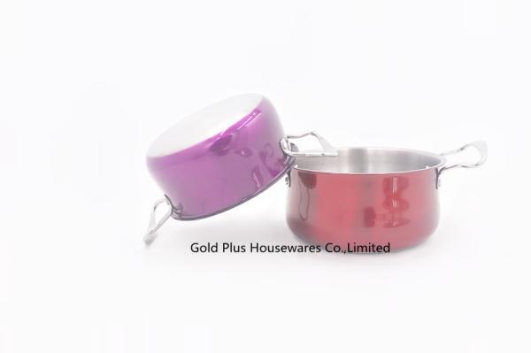 8-10cm Home kitchen stockpot with steel lid double handle aluminium cookware non-stick casserole