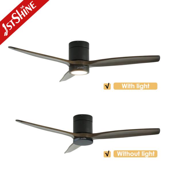 Contemporary Design 1stshine LED Ceiling Fan with Solid Wood Blades Flush Mount 2-in-1