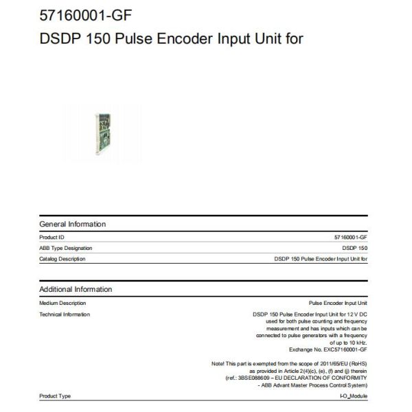DSDP150  57160001-GF  ABB  Pulse Counting and Positioning Module