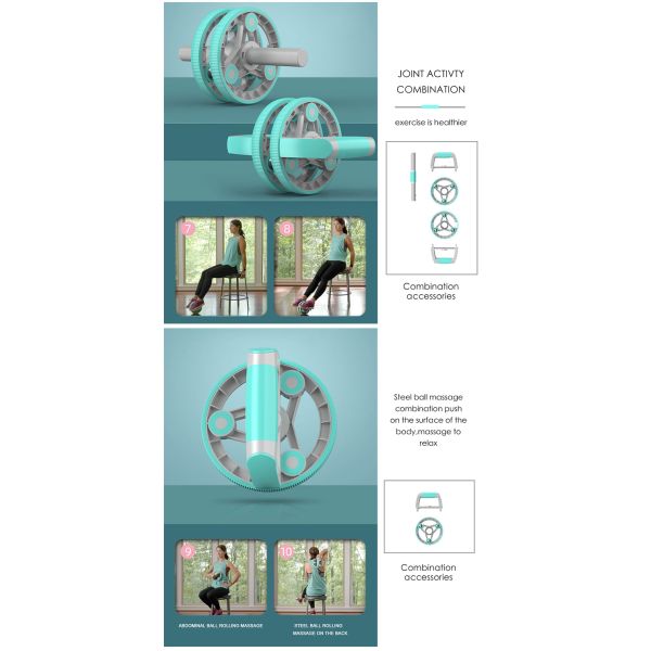 Набор ролика колеса Ab колеса тренировки стабилизированной ручки PP многофункциональный подбрюшный