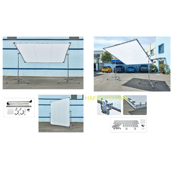 Aluminum Light Control & Flag Panel Systems With White Soft Fabric For Studio Diffusion