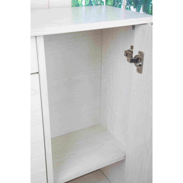 Apartment Slim Shoe Storage Cabinet , 3 Removable Shelves Wooden Shoe Rack With Doors