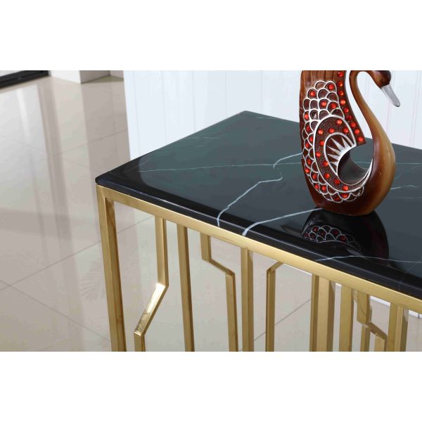 Таблица консоли комнаты прожития угла прихожей роскошной мраморной верхней нержавеющей стали низкопробная декоративная