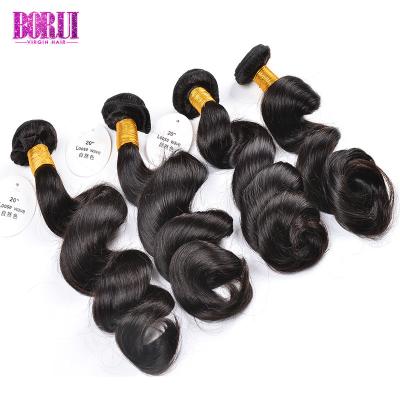 Raw Virgin Loose Wave Indian Human Hair Extensions With Cuticle Aligend 10A Grade
