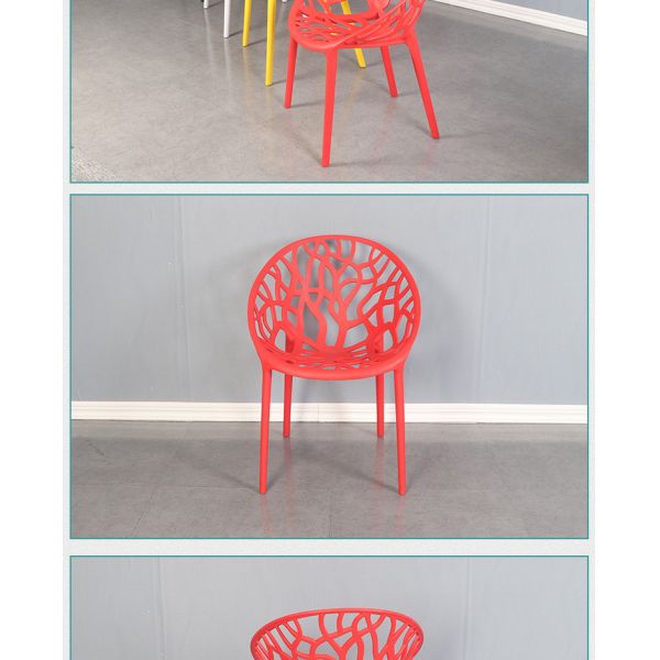 Colorful Cafe Coffee Office Restaurant PP Plastic Chair Durable Style
