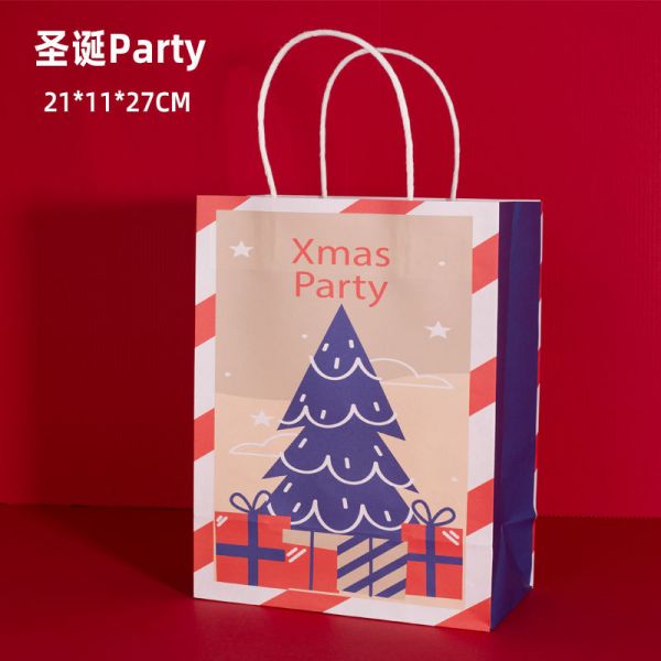 Custom Logo Accepted FSC Certified Kraft Paper Bag for Sustainable Christmas Shopping