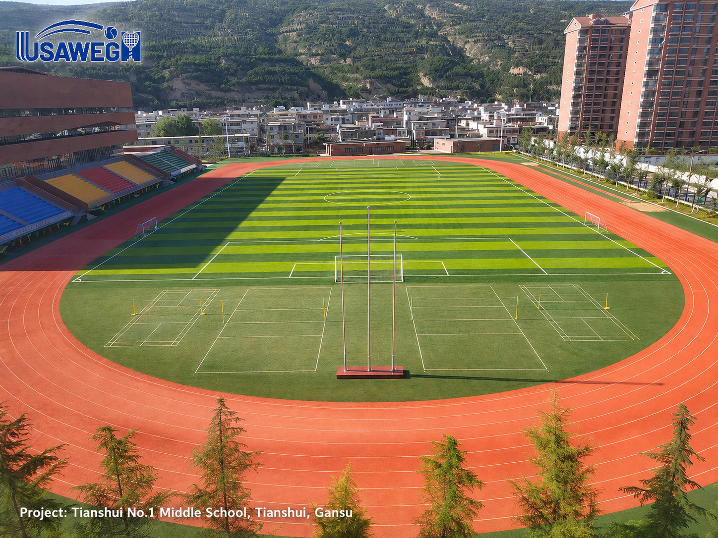 Full PU Running Track System for Stadium School and Athletic Facility Projects