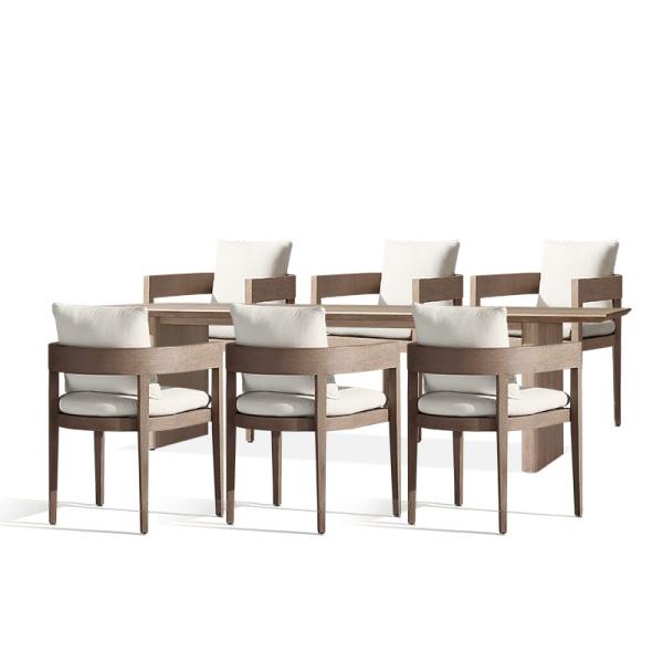 Outdoor Teak Dining Teakwood Patio Table And Chairs Anti Corrosion Anti Cracking