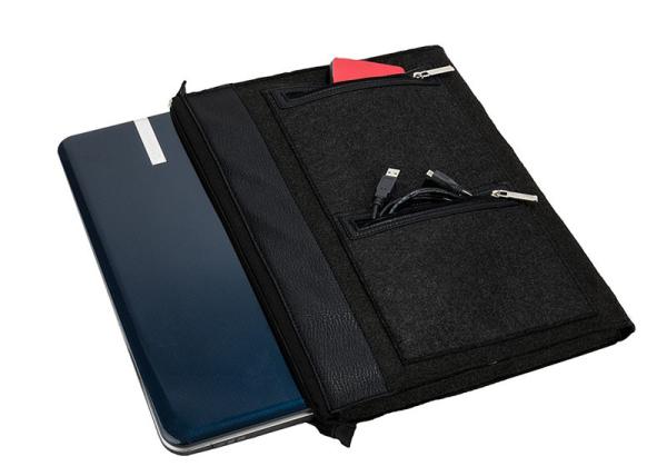 15 Waterproof Embroidery Felt Laptop Sleeve Case With Zipper Pockets