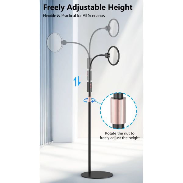 360 Degree Rotation Screen Magnifier LED Light 3x+6x Large Capacity Battery Magnifying Reading Craft
