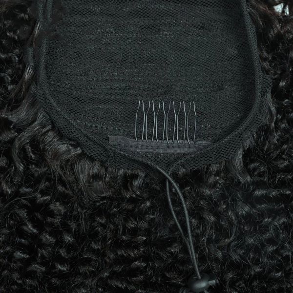 100% Virgin Human Hair Silky Straight Drawstring Ponytail Longest Hair Ratio 60%