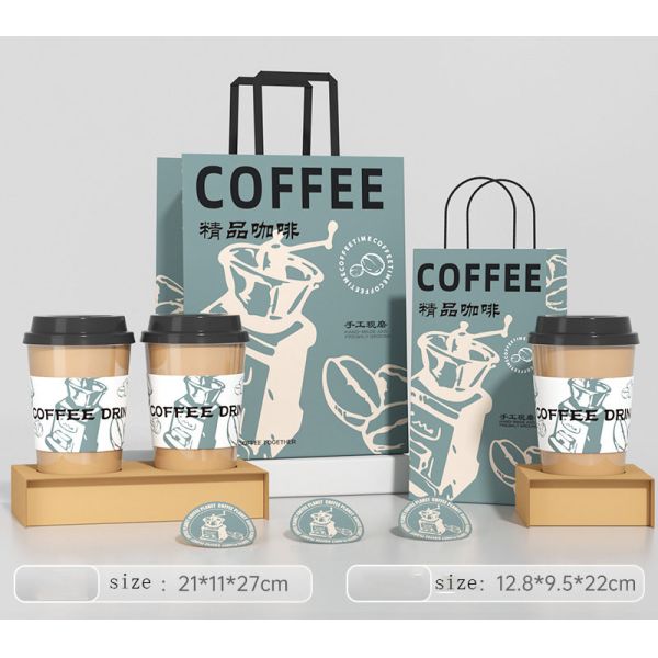 Embalaje de café a mano impreso a medida Bolsas de papel Kraft de comida con apariencia de lujo