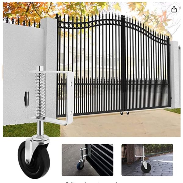 Дом Внешний сад Ограждение Воротное колесо в черном порошкообразном покрытии металлической скользящей конструкции