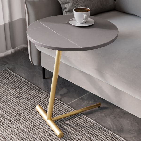 Side Tables Living Room Modern Small MDF Board with Metal Leg, Table for Spaces Balcony